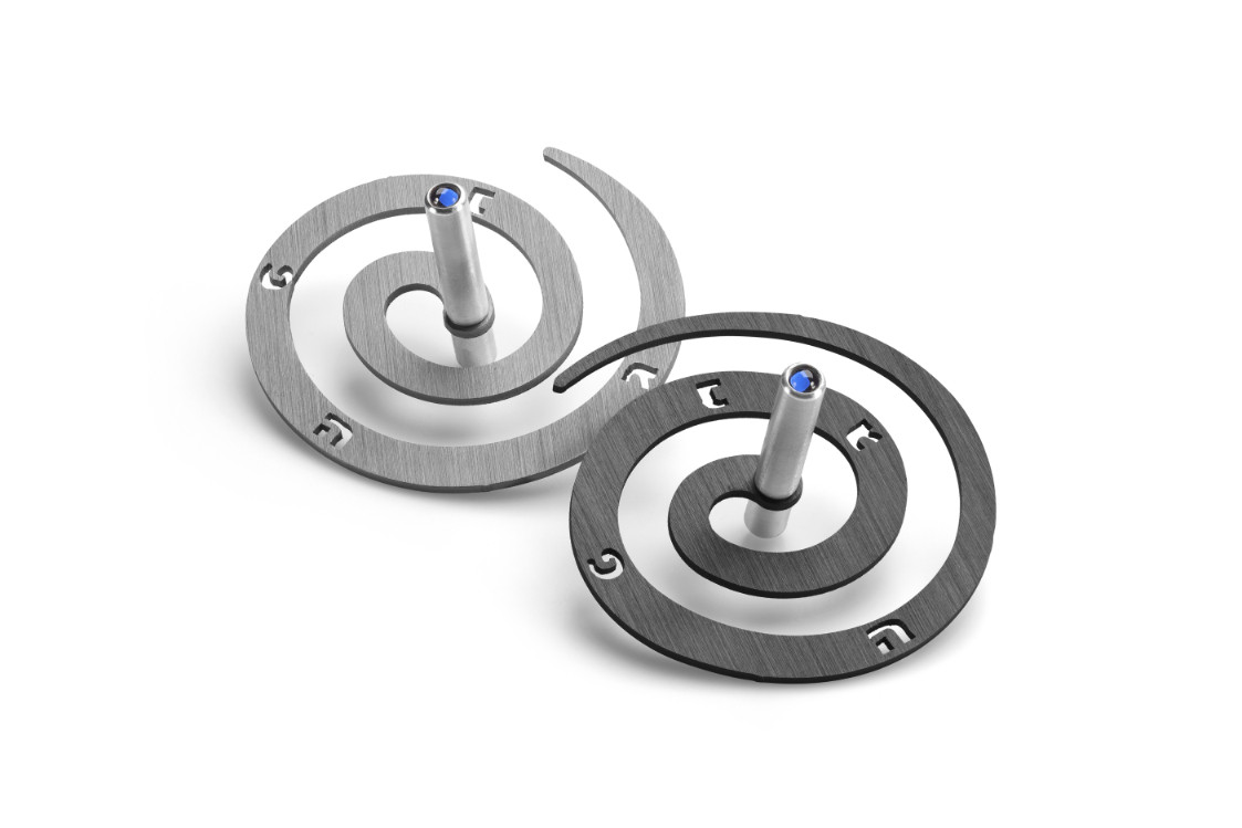 סביבון בעיצוב יוקרתי ספירלה כפולה - שחור אפור - עדי סידלר סביבון בעיצוב יוקרתי ספירלה כפולה - שחור אפור - עדי סידלר