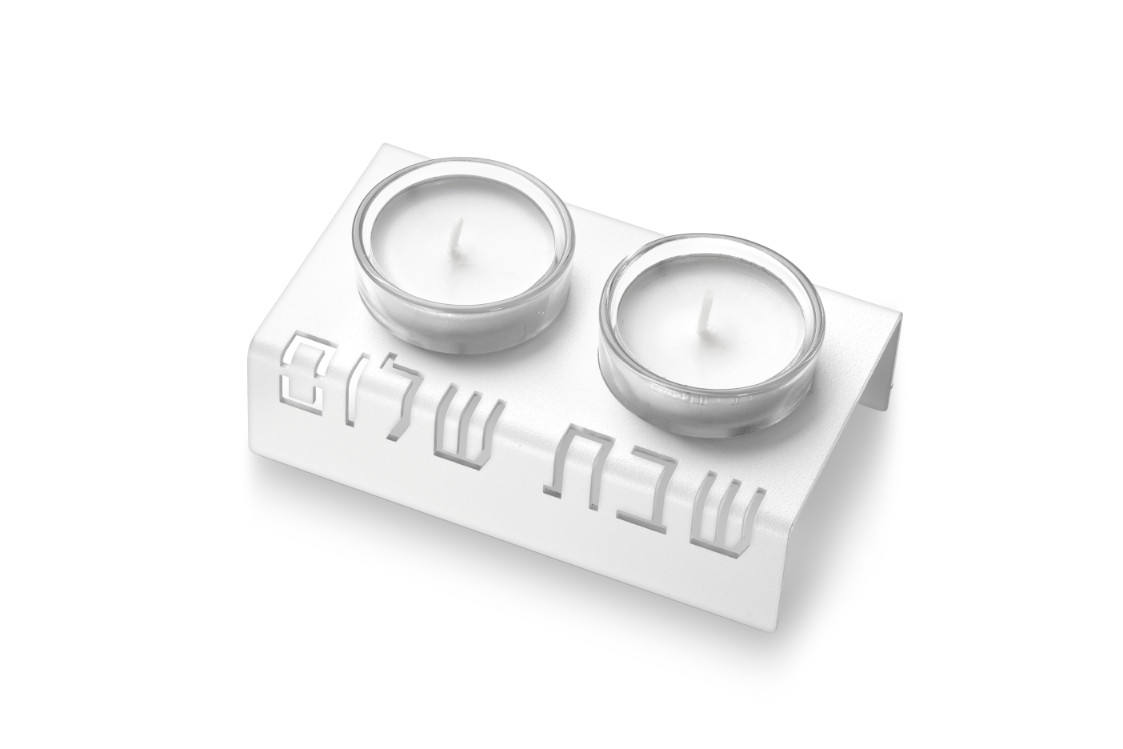 פמוטים לשבת בעיצוב מודרני - צבע לבן